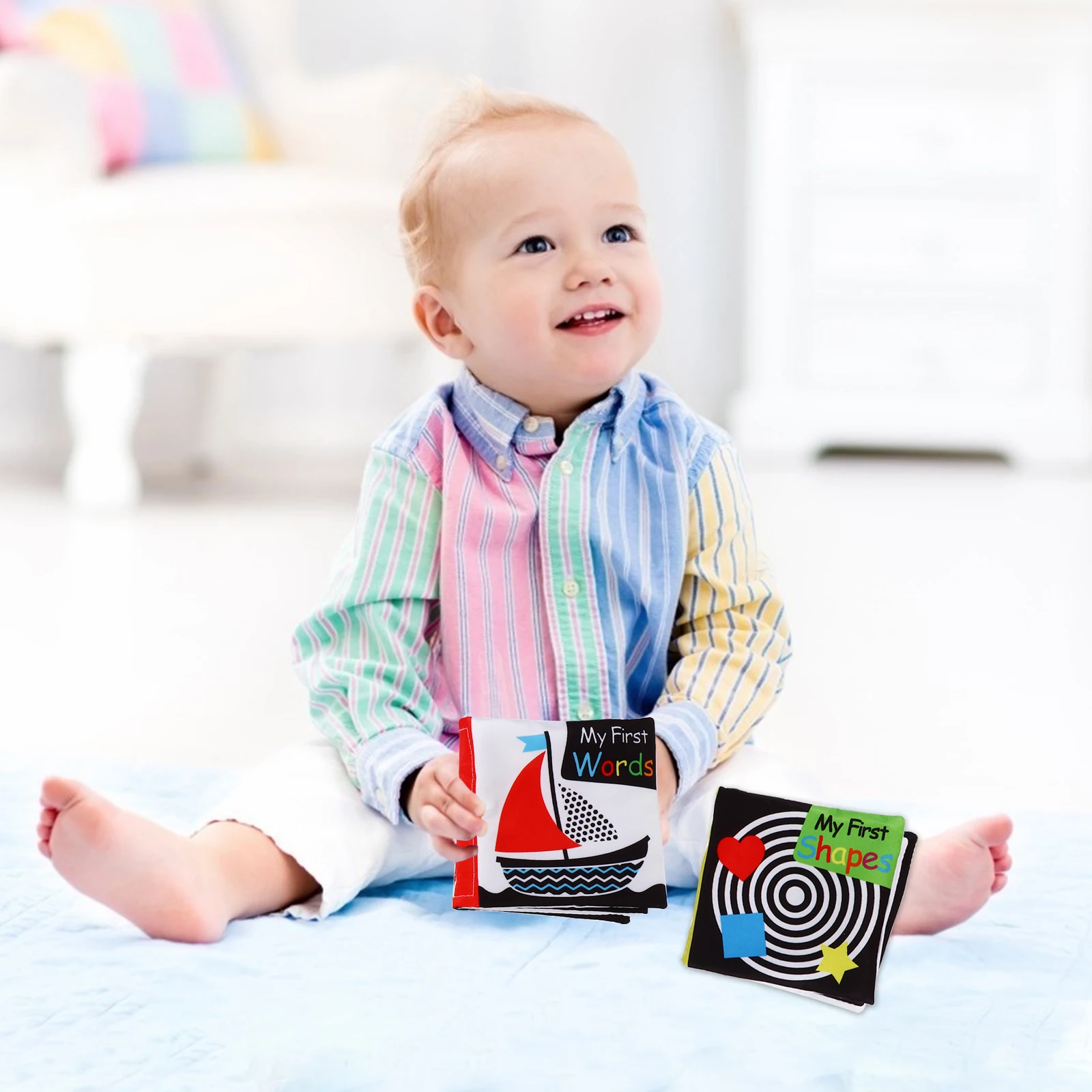 

Black White Cloth Book Baby First Book High Quality Infant Learning Repeatedly Washable Water Safety No Fading Pattern Color