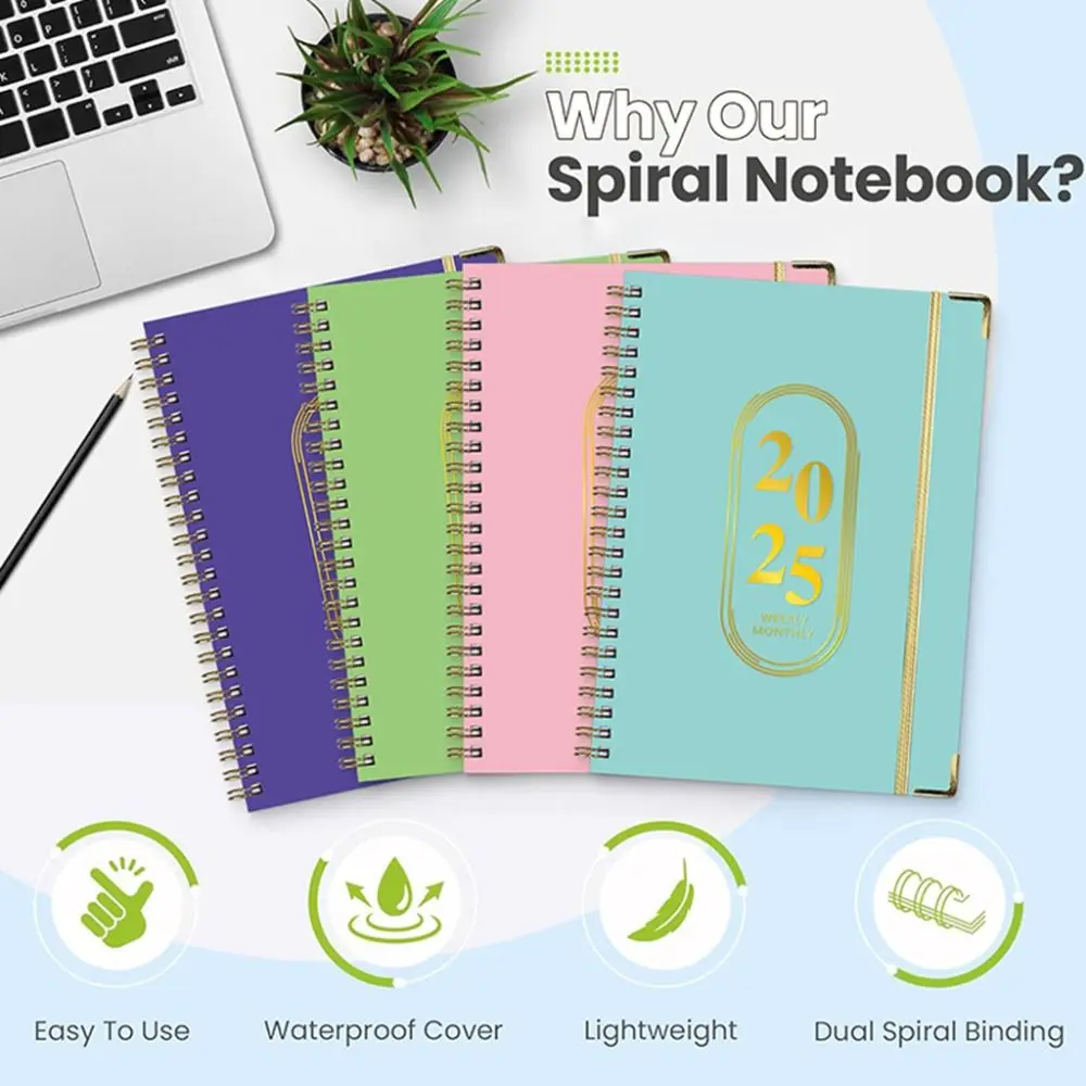 Time Organizer A5 2025 Agenda Planner Notebook 71 Pages Paper 2025 Journal Notebooks Creative Thicken 365 Days Notepad School