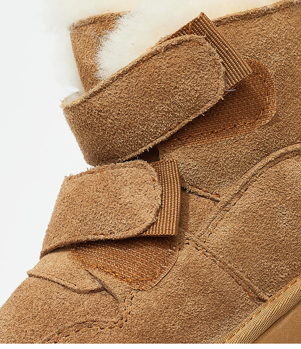 الأطفال الشتاء الصوف الثلوج الأحذية بولي Leather الجلود أحذية مضادة للماء الاطفال أفخم الأحذية المضادة للانزلاق سميكة الدافئة الفتيان الفتيات أحذية كاجوال