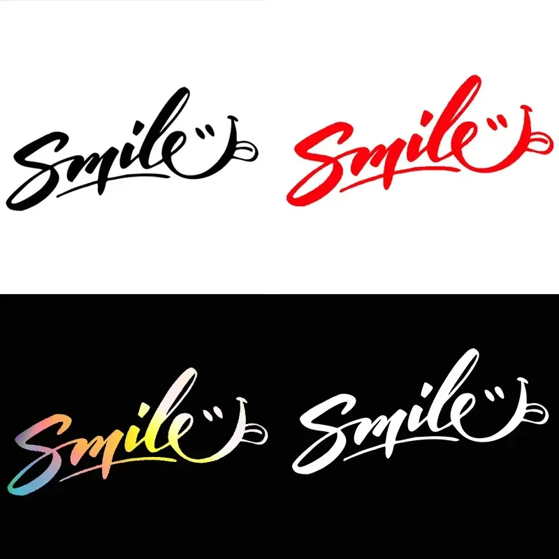 

Smiling Face Car Sticker Body Electric Decoration Creative Personality Stickers PVC Waterproof Auto Door Window Multiple Sizes