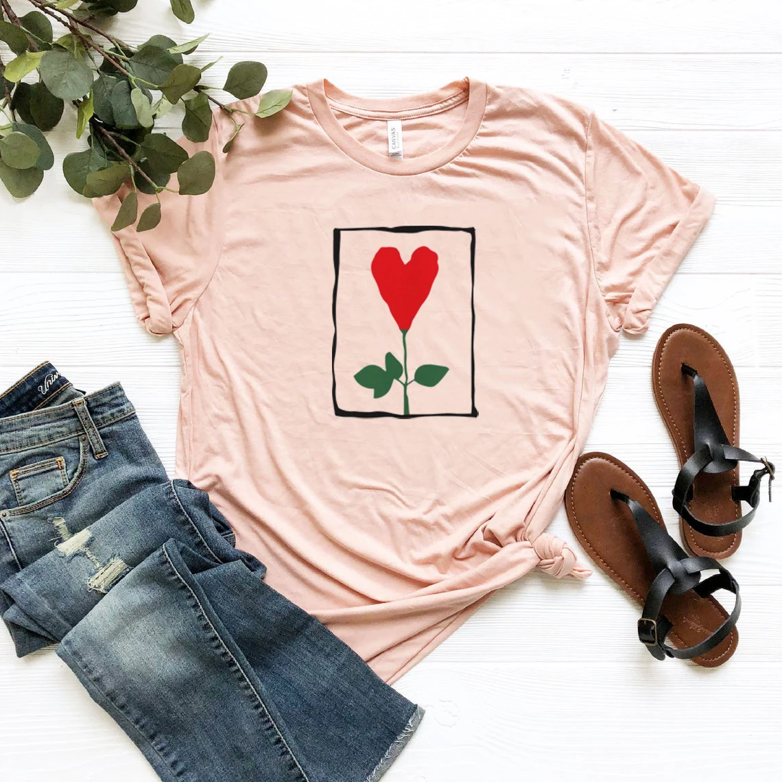 Heart Flower Friends T Shirt Rachel Green Shirt Friends Tv Show Tshirt Women Short Sleeve Graphic Tee Streetwear Women Top