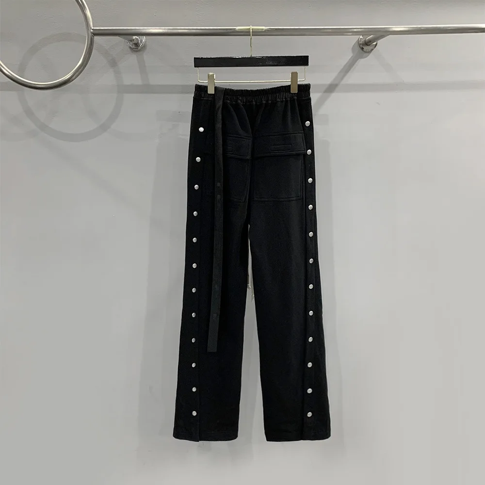 High Street Dark RO Pant Men's Dark Double Line Loose Large Size High Street Buckle Open Wide Leg Pants Men's Casual Pants