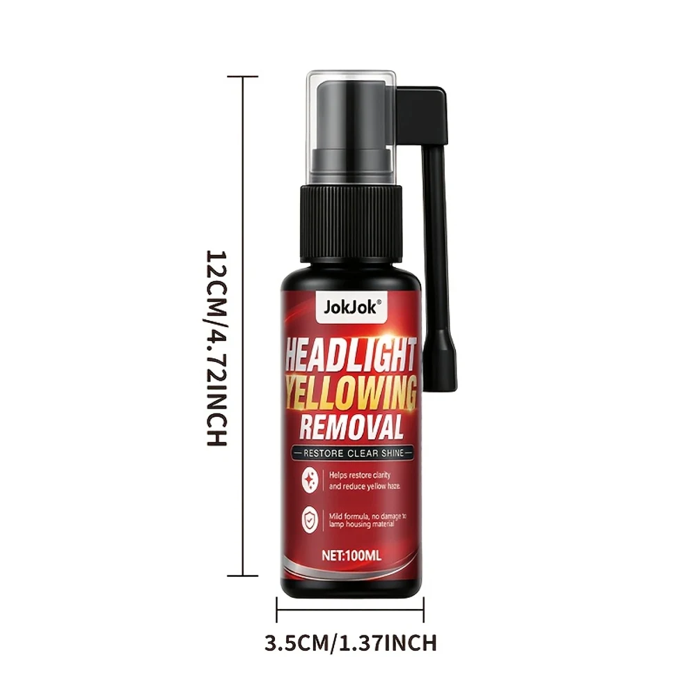 Auto Headlight Renew Spray with Polishing Liquid Reduce Yellow Discoloration Oxidation Foggy Lens Boost Light Brightness Vehicle