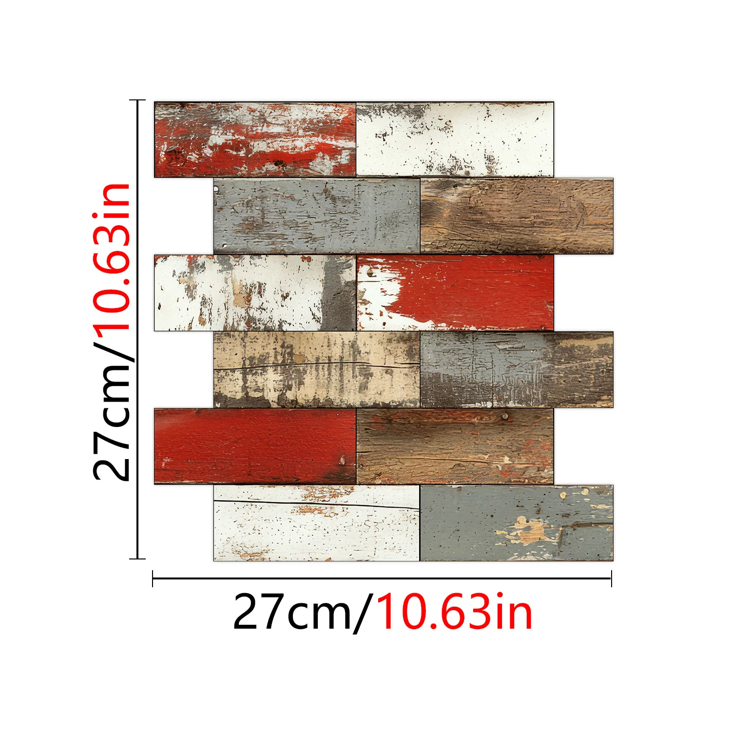 27x27cm x10pcs Peel & Stick Wood Tile, Waterproof Kitchen Backsplash Sticker, Sink Wall Renovation for DIY Home Improver