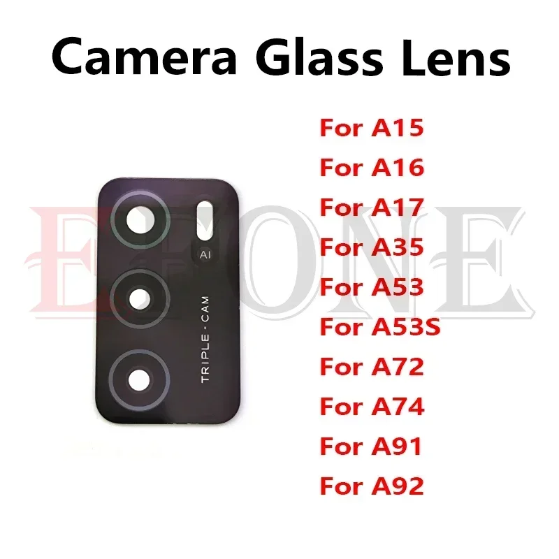 2 uds para OPPO A15 A16 A17 A35 A53 A53s A91 A92 A92s A94 A95 4G 5G cubierta de lente de cristal de cámara trasera con pegatina adhesiva