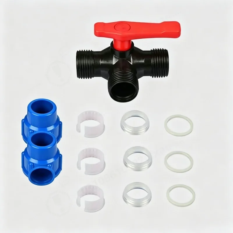 P616 Quick Connect 3-Way Valve with Switch Water Splitter Fitting for 20mm 25mm Hard Pipe 1/2 3/4 Inch Garden Hose