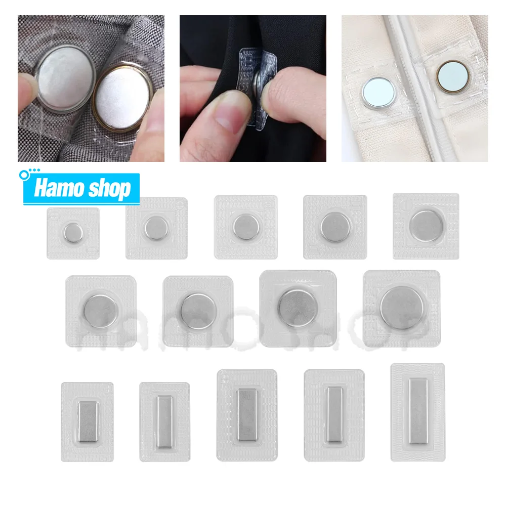 5Pairs PVC Invisible Hidden Metal Strong Magnetic Snaps Button Invisible Sew Magnetic Magnet Fastener For Handbag Clothing