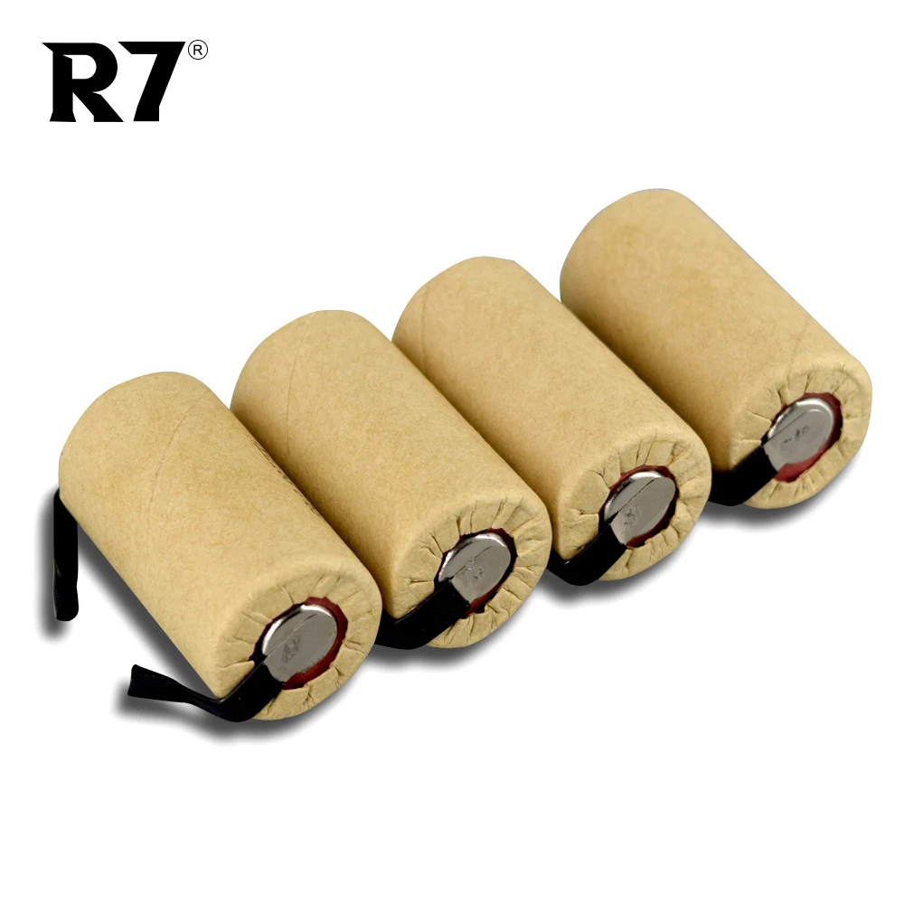 R7Brand wkrętarko-wiertarka elektryczna SC baterie 1.2V 2200mah Sub C ni-cd akumulator Battey z zakładką elektronarzędzia NiCd SUBC Cells