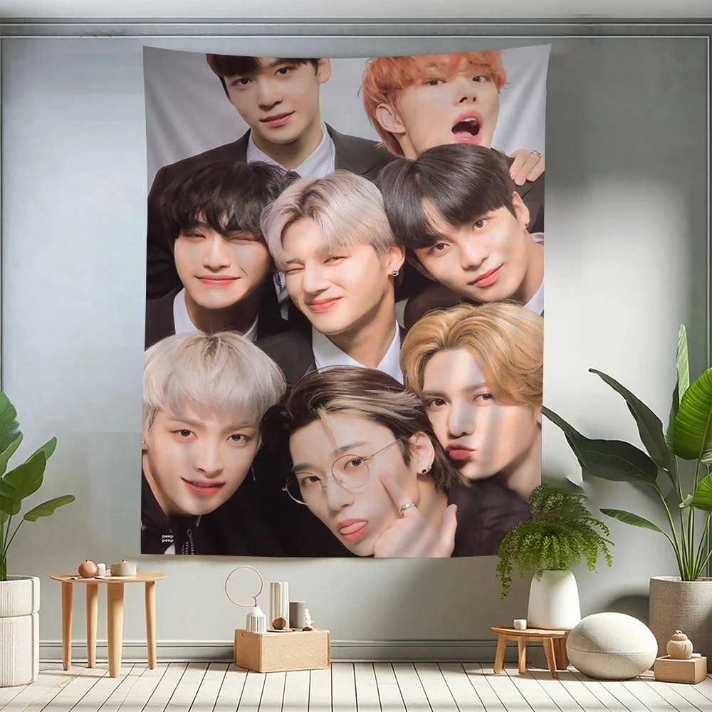 ATEEZ KPOP Colorful Tapestry Wall Hanging Bohemian Wall Tapestries Mandala Wall Hanging Sheets