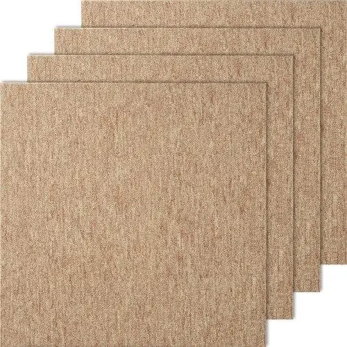 20x20 Reusable Carpet Tiles with Padding - Soft, Easy DIY Installation for Indoor & Outdoor, Dark Brown (16 Pack)