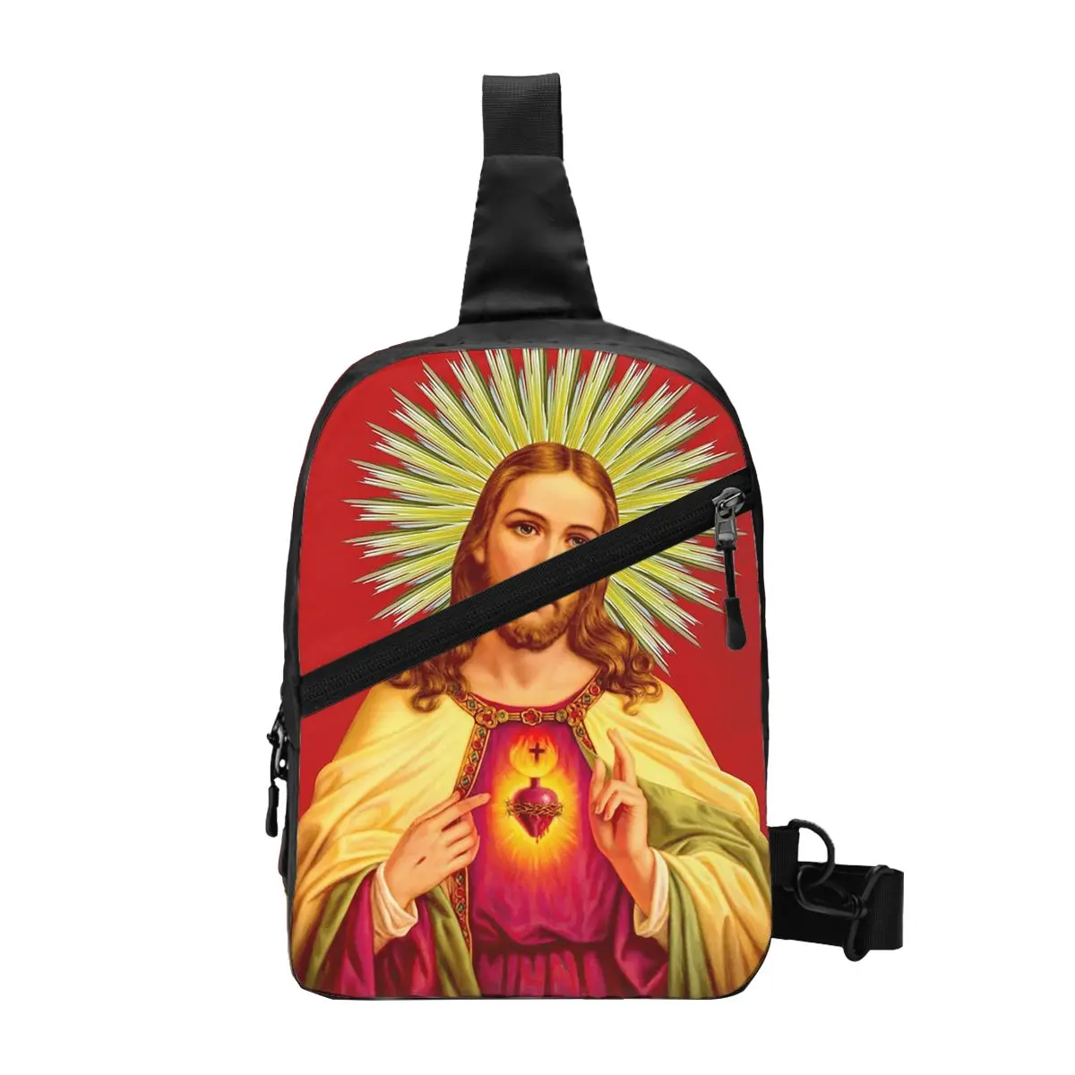 Jesus Biblical References Chest Bag Men Sling Crossbody Backpack Chest Bag Traveling Hiking Daypack Shoulder Bag