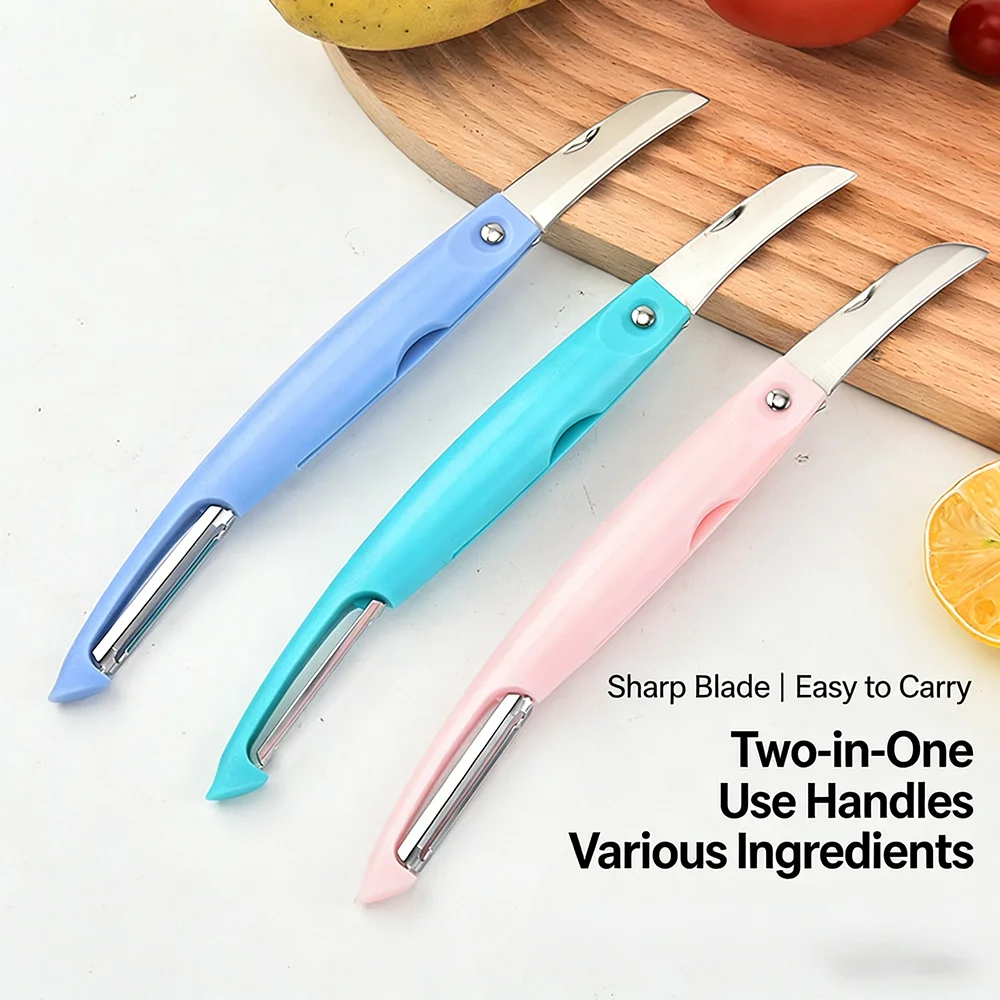 Portable Tee-in-One Fruit And Vegetable Peeler Carrot SedderTwo-Use Kitchen Cooking Tools Fruit Peeler