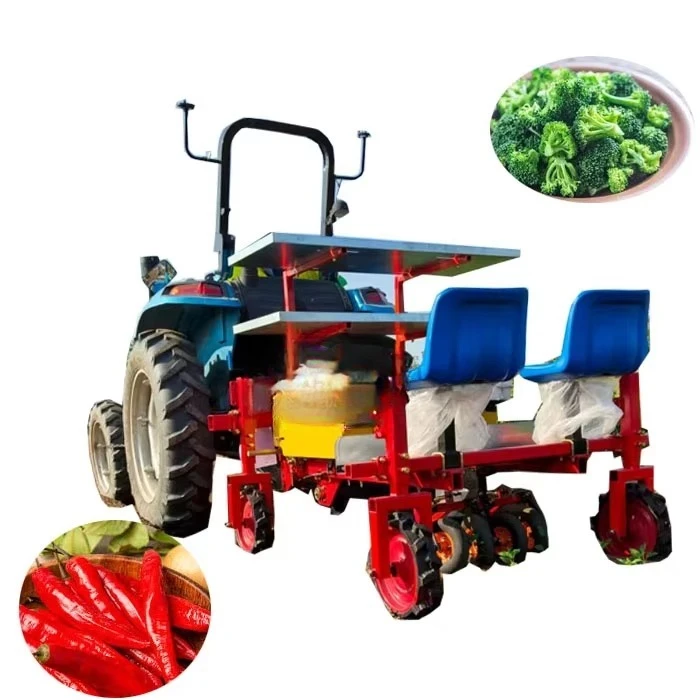 High Quality 30HP Engine Farm Tractor Driven Vegetable Seedling Planting Machine Agricultural Seeder Transplanter High Safety