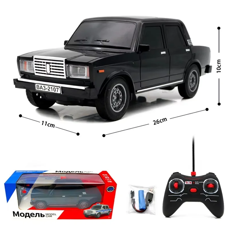 1: 12 Four Way Remote Control Car Lada Sedan With Lighting Simulation Car Model Child Russian Christmas Toy Dragon Control Car