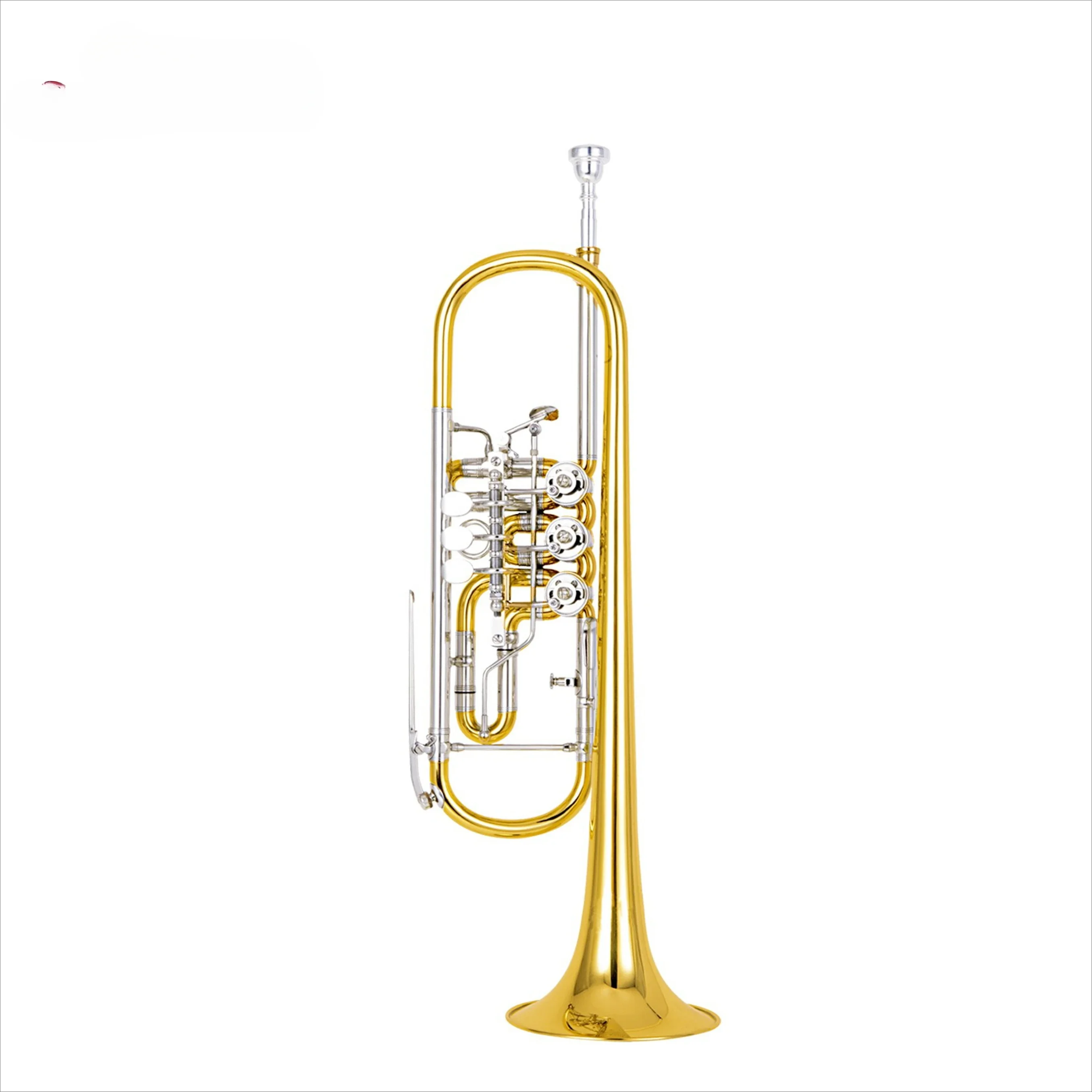 

AileenMusic China Factory BB Key High Grade Yellow Brass 3 Valves Rotary Trumpet (TP-HR340G-SSY)