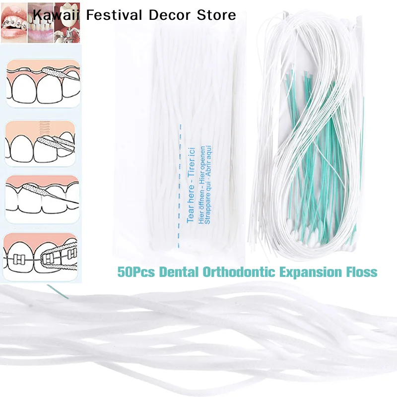 【K】50pcs Toothpick Tool Floss Threaders Tooth Floss Holders Between  Braces Bridge Hilo Dental Oral Clean
