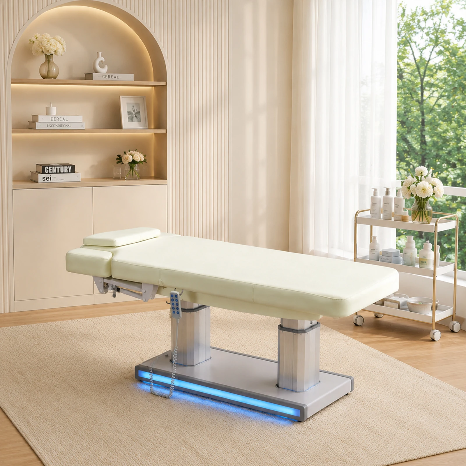 2026 Electric Facial Bed Curved Lash Bed Adjustable Height Beauty Salon Furniture Massage Table Spa Tattoo Professional Device
