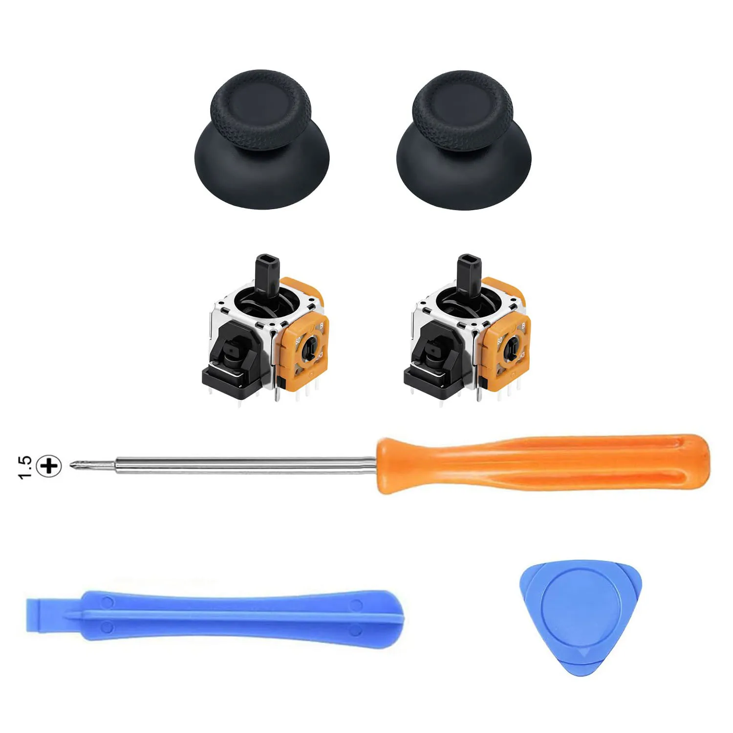 

7 in 1 Joystick Repair Kit for PS5 Playstation 5 Controller, 3D Analog Joystick Thumb Sticks Replacement Thumb Caps Grips Screws