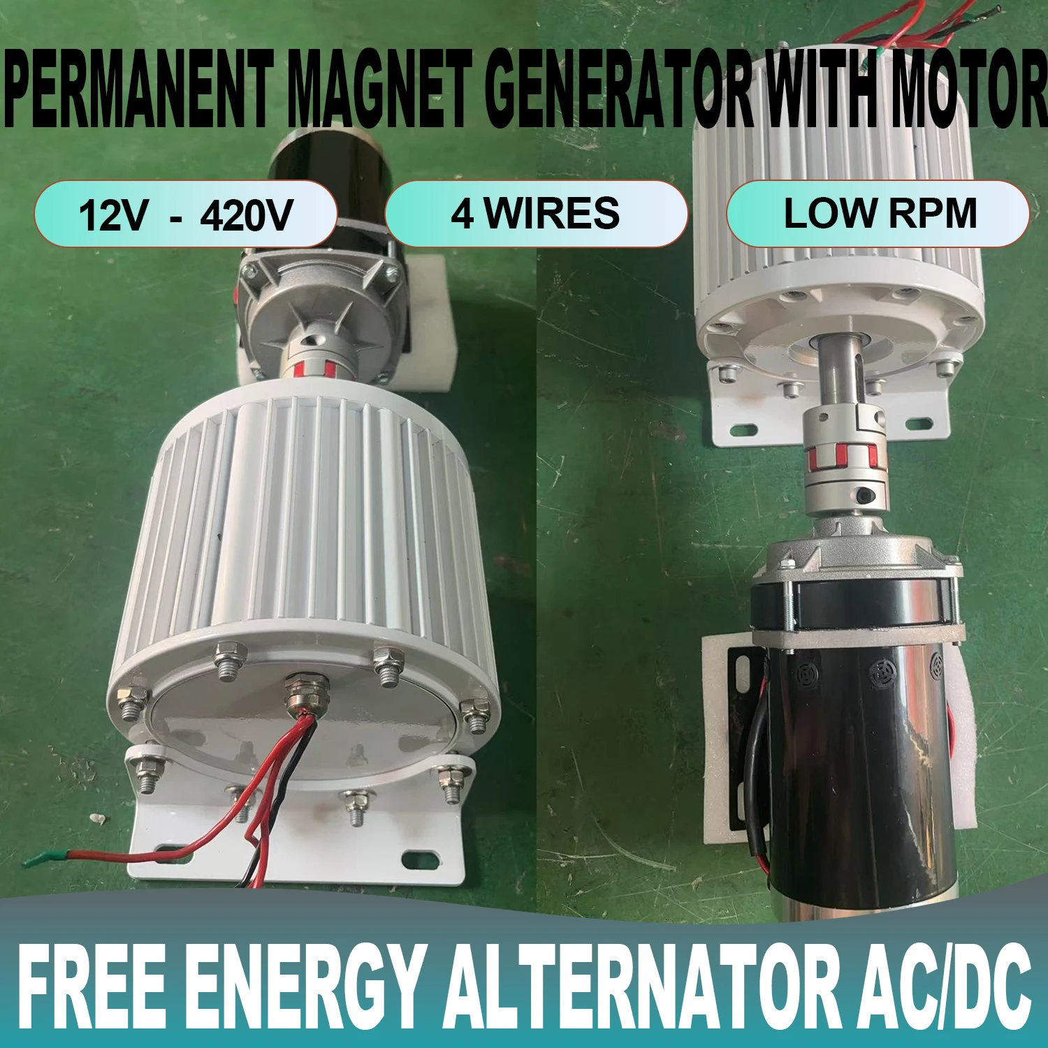 Free Energy 15000W 30000W 40000W 50KW 12V-380V 50hz-60hz Frequency AC Permanent Magnet Generator Set 20KW Power Systems Motor