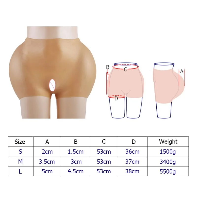 3400g Silicone Buttocks Thickening 3.5cm Activity Performance Props