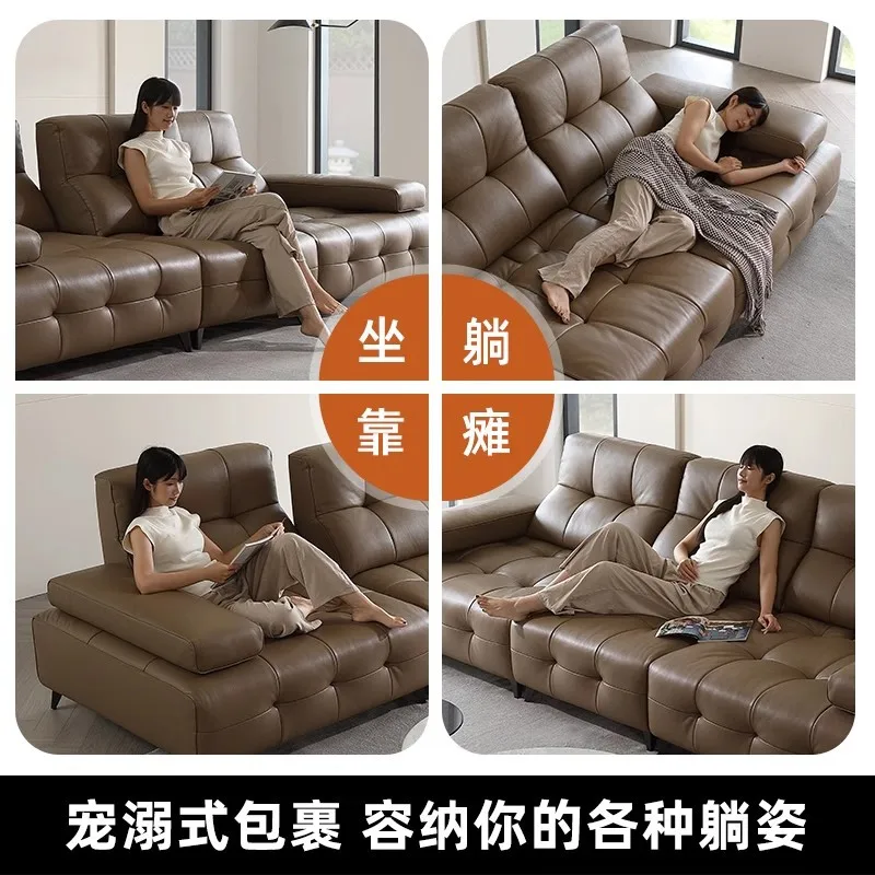 Sofa aus Rindsleder mit Rückenschicht