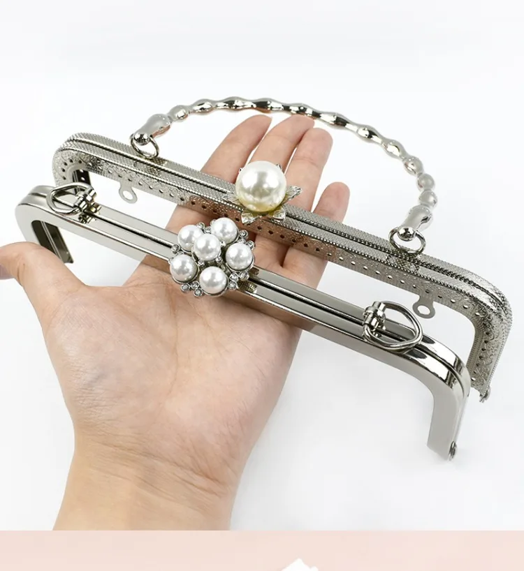 1Pc Deepeel Silver Metal Bag Handles Purse Frame Women Handbag Wallet Kiss Clasp DIY Handmade Sewing Bracket Bags Accessories