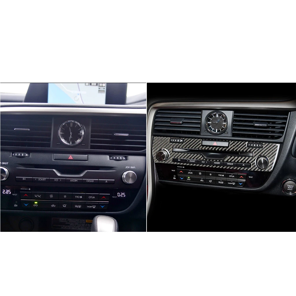For Lexus RX 300 350H 450H 2016-2019 Car  accessories Carbon Fiber CD Panel Decorative Cover Trim Auto Interior Car Sticker view 2