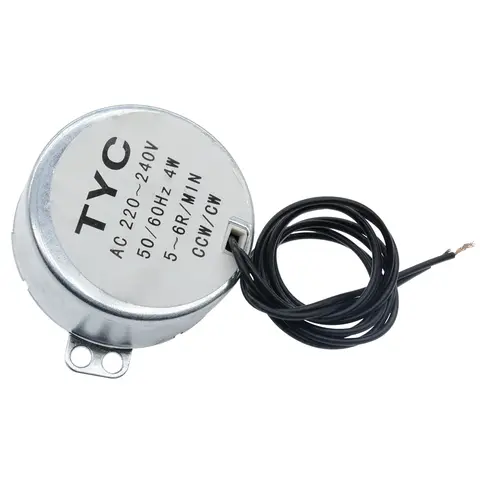 AC 220-240V 50/60Hz Synchronous Motor 5-6RPM Robust Torque 4W CW/CCW TYC-50 AC 220V 240V Motor Synchronous Motor