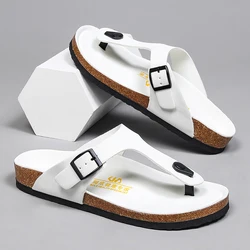 Soft Soled Cork Sandals Slippers Summer Beach Shoes Women Shoes Plus Sizes 45 Retro Slippers Fashion Design Men's Shoes