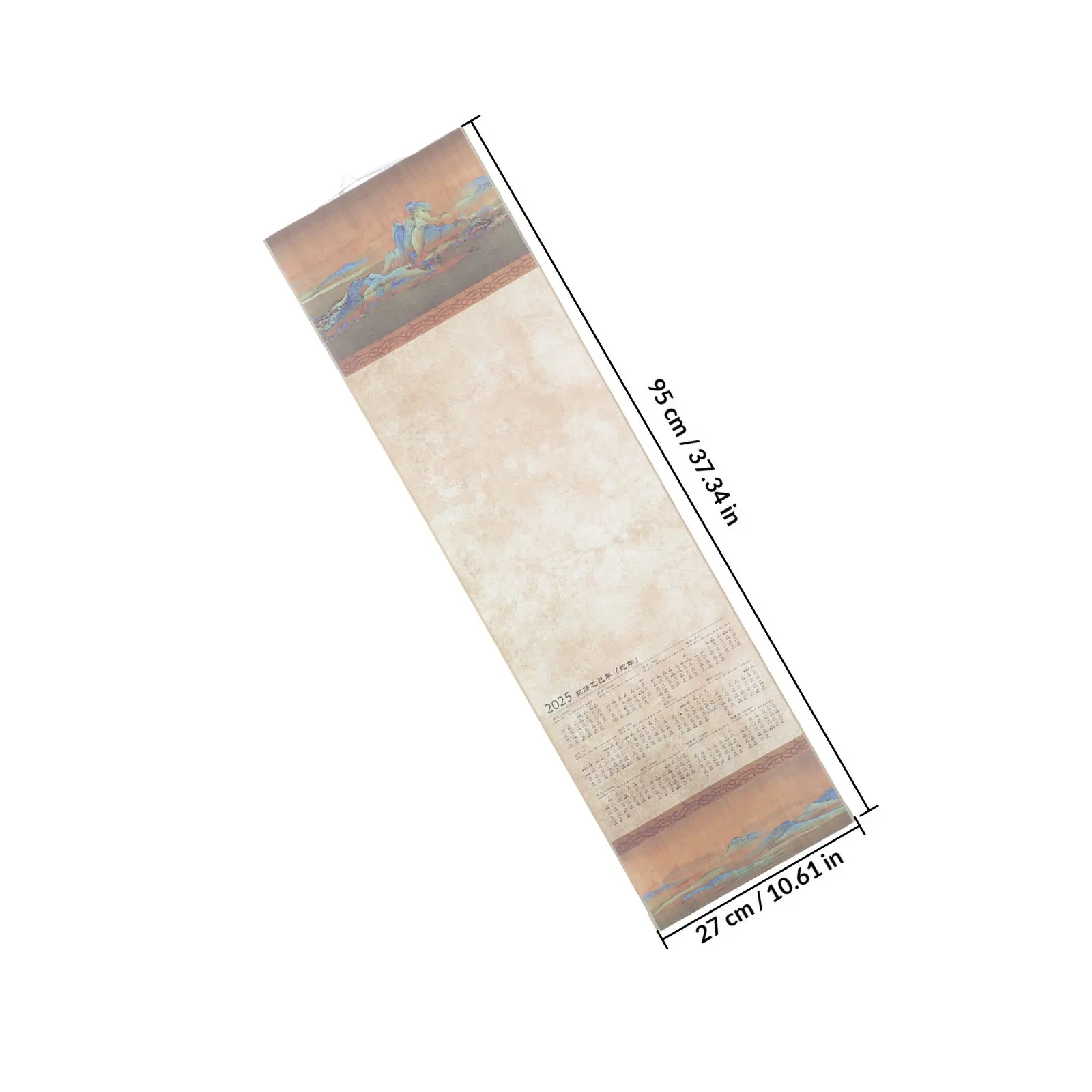 Blank Scroll Wall Calendar Multi-Function Paper Wooden Hanging Frame Ideal for Chinese Painting Calligraphy Art Writing