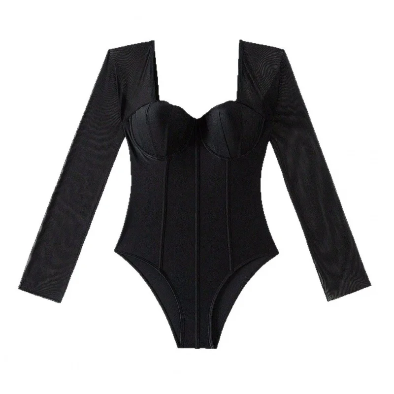 2025Neuer einteiliger Badeanzug mit sexy Rückendruck, Bikini-Überzug, zweiteiliges Set für Damen-Bikini