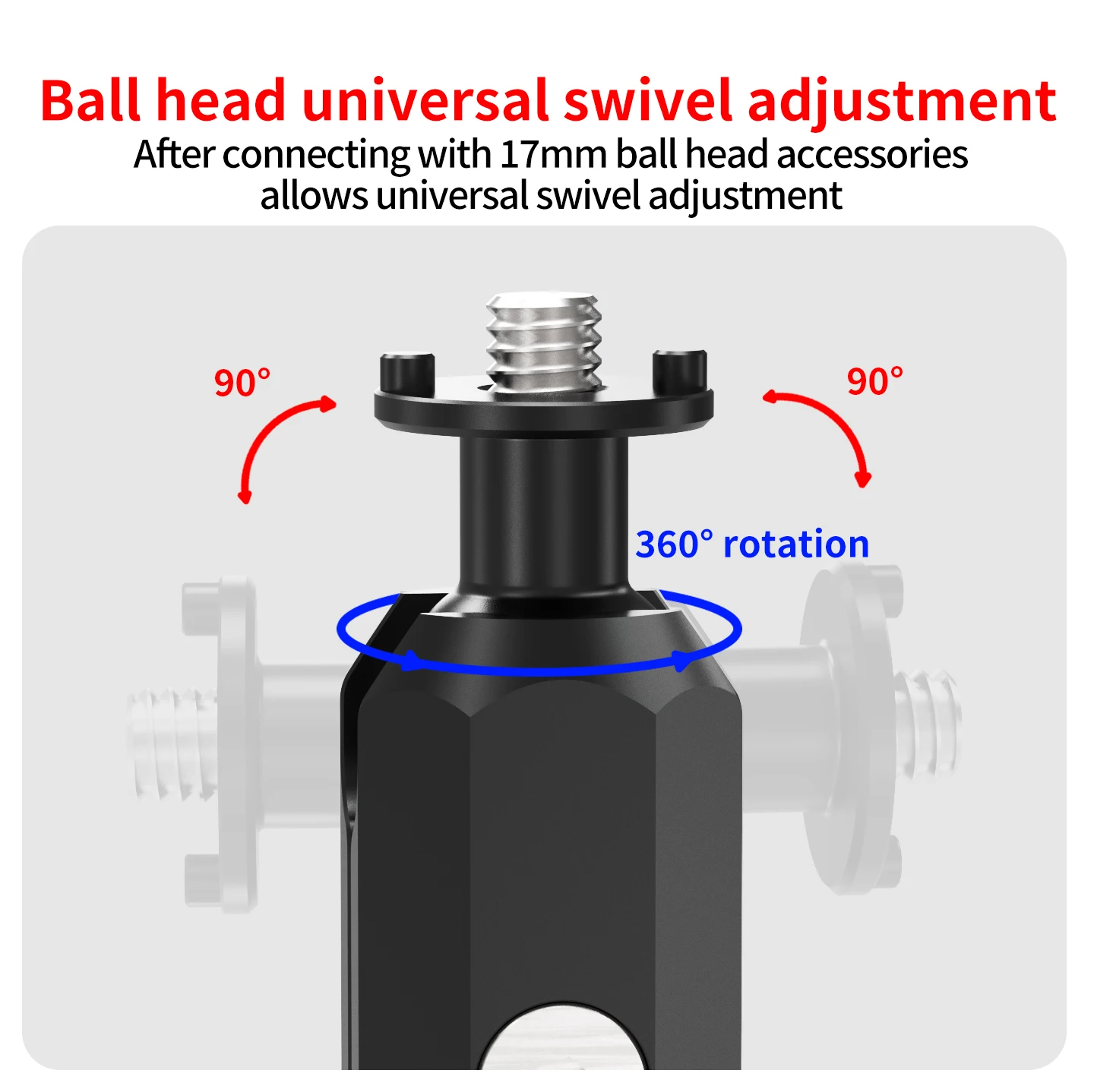 17mm Kugelkopfadapter ARRI Positionierungs-Aluminiumhalterung 1/4 Zoll Schraube für Gopro 13 Insta360 X5 DJI Actionkamera Magic Arm Handyhalterung – Detail 5
