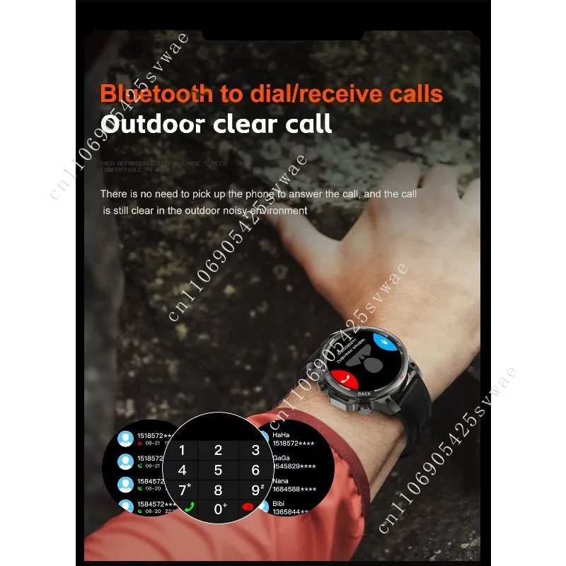 DK68 ساعة ذكية Led ضوء قوي 1.53 بوصة شاشة BT دعوة IP67 مقاوم للماء 410mah بطارية GPS الحركة البوصلة Smartwatch للرجال
