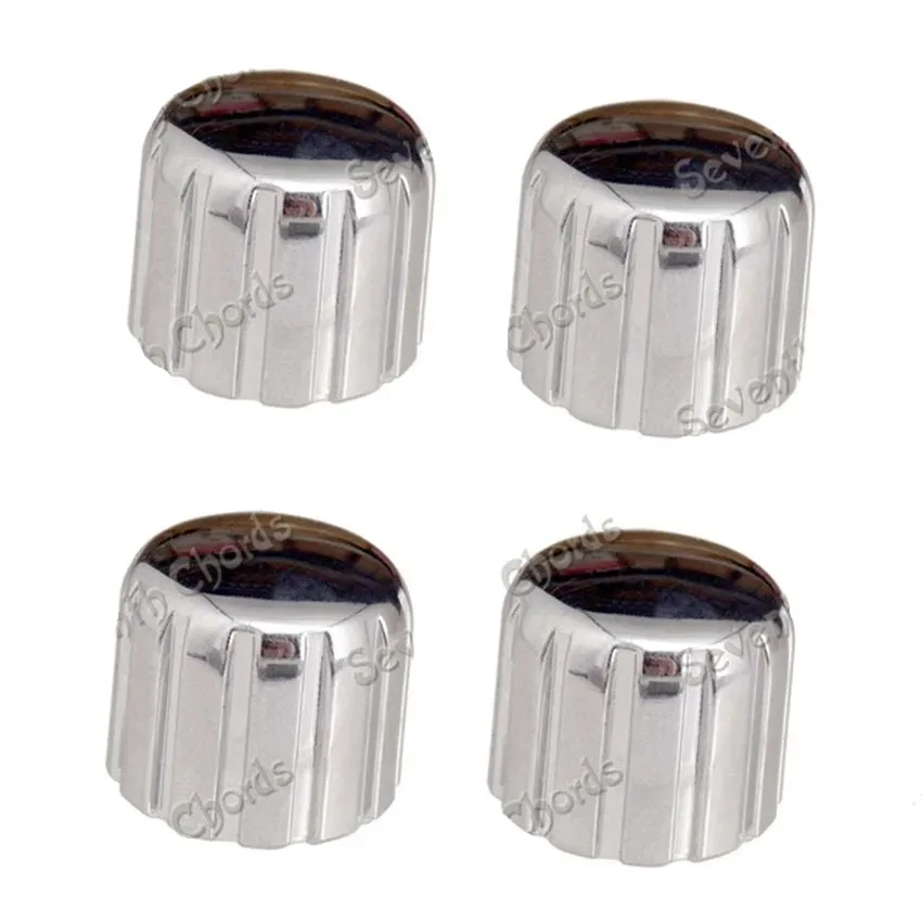 4Pcs/lot Chrome Plastic Speed Control Knobs Buttons Tone volume Knobs for Electric Bass Guitar guitar accessories parts