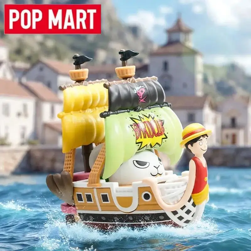 POP MART One Piece The Grand Line Series vehículos caja ciega Guess Bag juguetes muñecas lindas figuras de Anime colección de adornos de escritorio