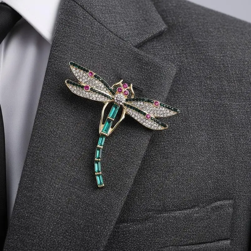 Fashion Crystal Vintage Dragonfly Brooch Large  Brooches For Women Pins Wedding Jewelry Accessories