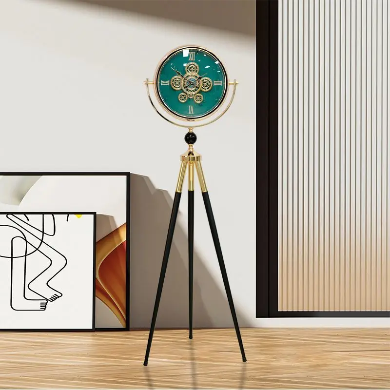 Nordic Retro Floor Clocks Luxury Large Living Room Silent Clock Creative 3-legged Clock Creative Home Decoration Ornaments Gifts