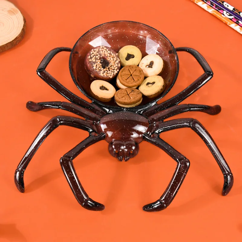 

1pc Halloween Spiders Shaped Bowl Fruits Plate Candy Basket Snack Tray Kids Trick or Treat Halloween Party Decoration Supplie