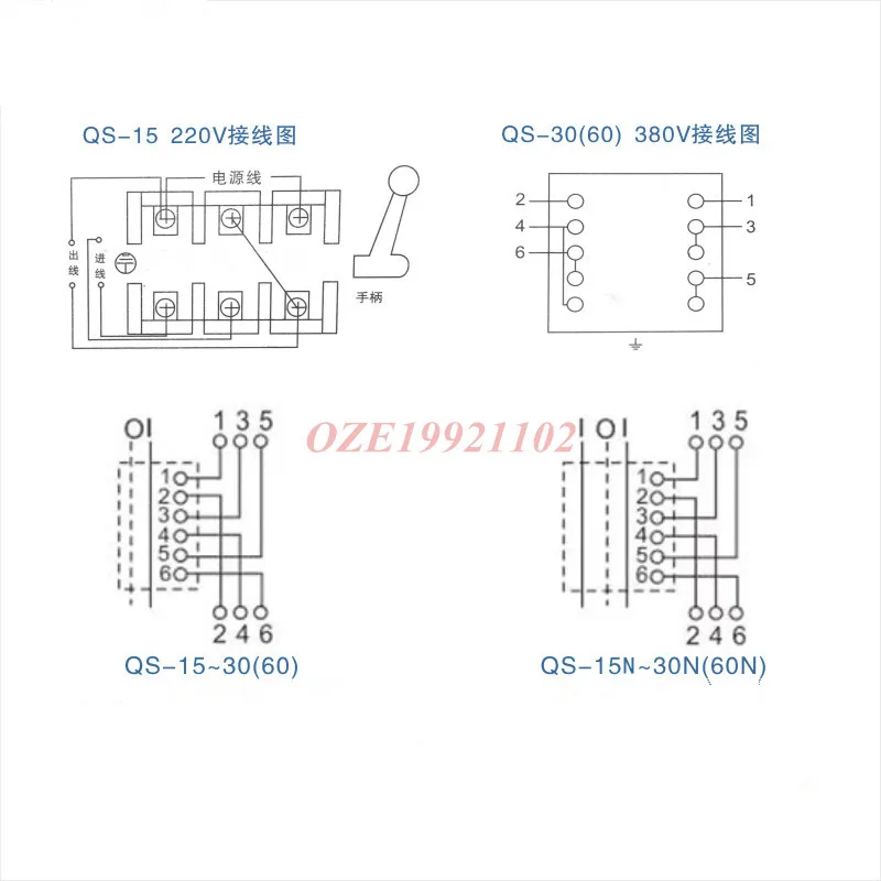 1PC Motor Reversing Drum Switch AC 500V 15A 30A 12mm Cable Connector Hole Dia Plastic shell(Green) Iron Shell(Gray )