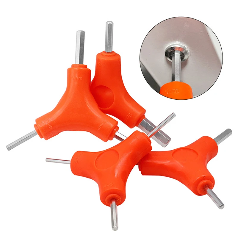 1 PCS 3 In 1 Trigeminal Hex Key Set 2.5/3/4/5/6/8mm Chrome Vanadium Steel Hand Tools Bicycle Maintenance Tools