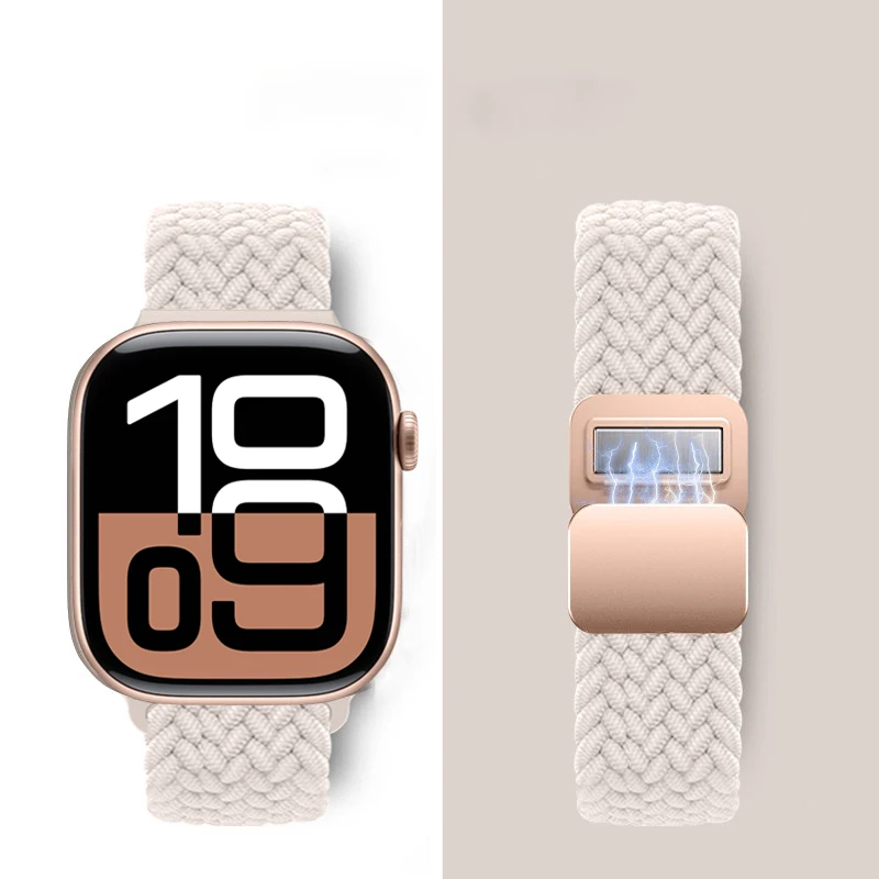 

Case+Braided Strap For Apple Watch Bands 40mm 45mm 41mm 44mm 46mm 42mm magnetic correa Bracelet iWatch series se 3 6 7 8 9 10 11