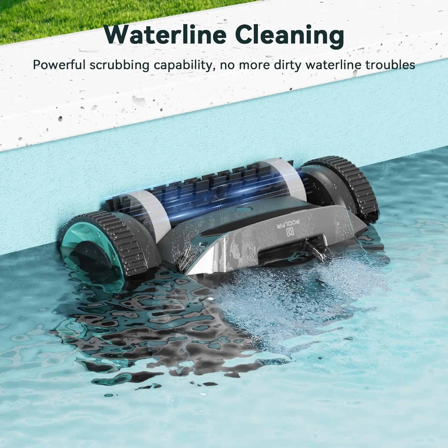 Pool Cleaner - Automatic Pool Vacuum Robot with Wall Climbing - 120 Mins Runtime, Quad-Motor Powerful Suction, Self-Parking, for