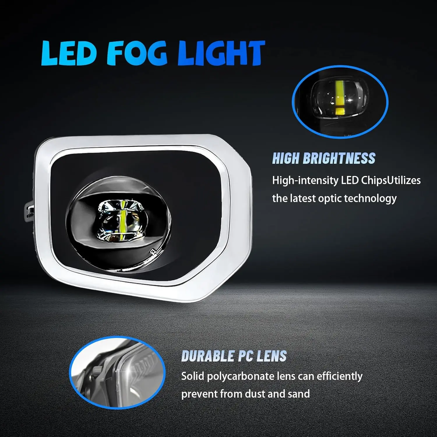 LED Fog Lights for Toyota Tacoma SR SR5 2016 2017 2018 2019 2020 2021 2022 2023 Front Driving Fog Lamps Assembly Replacement