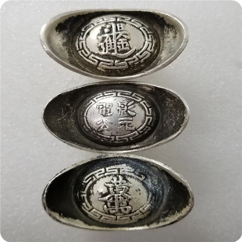 

Antique Crafts Alloy Material Imitation Silver Ingot Sycee Long:59cm,Wide:32CMT0048-1/2/3