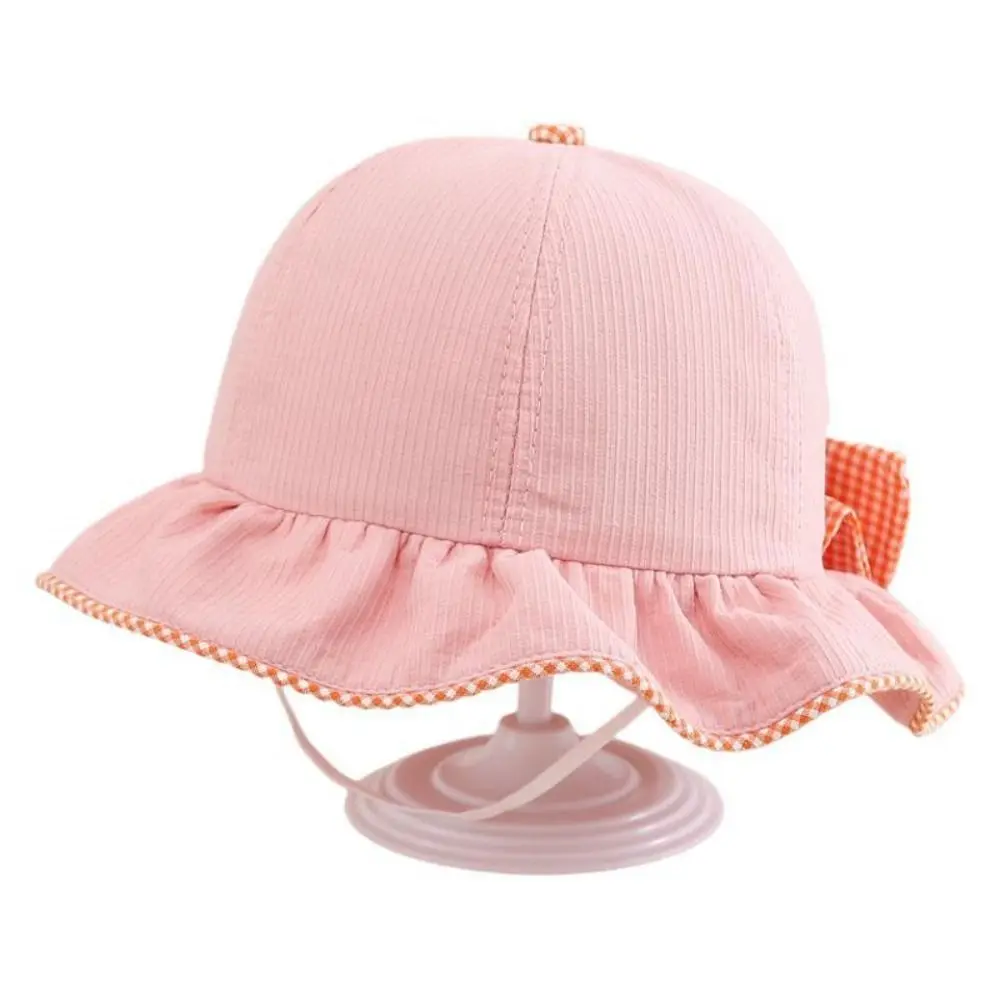 

Fashion Bow Baby Sun Hat Windproof UV Protection Beach Cap Breathable Cotton Sunscreen Hat Summer