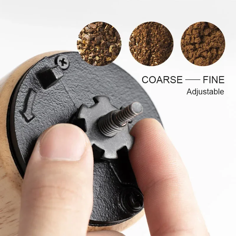 Manuale di legno Macinino Da Caffè di Fagioli Bava Conica Mulino di Caffè per Caffè Espresso Grossa Multa Regolabile Portatile per Viaggi Home Office