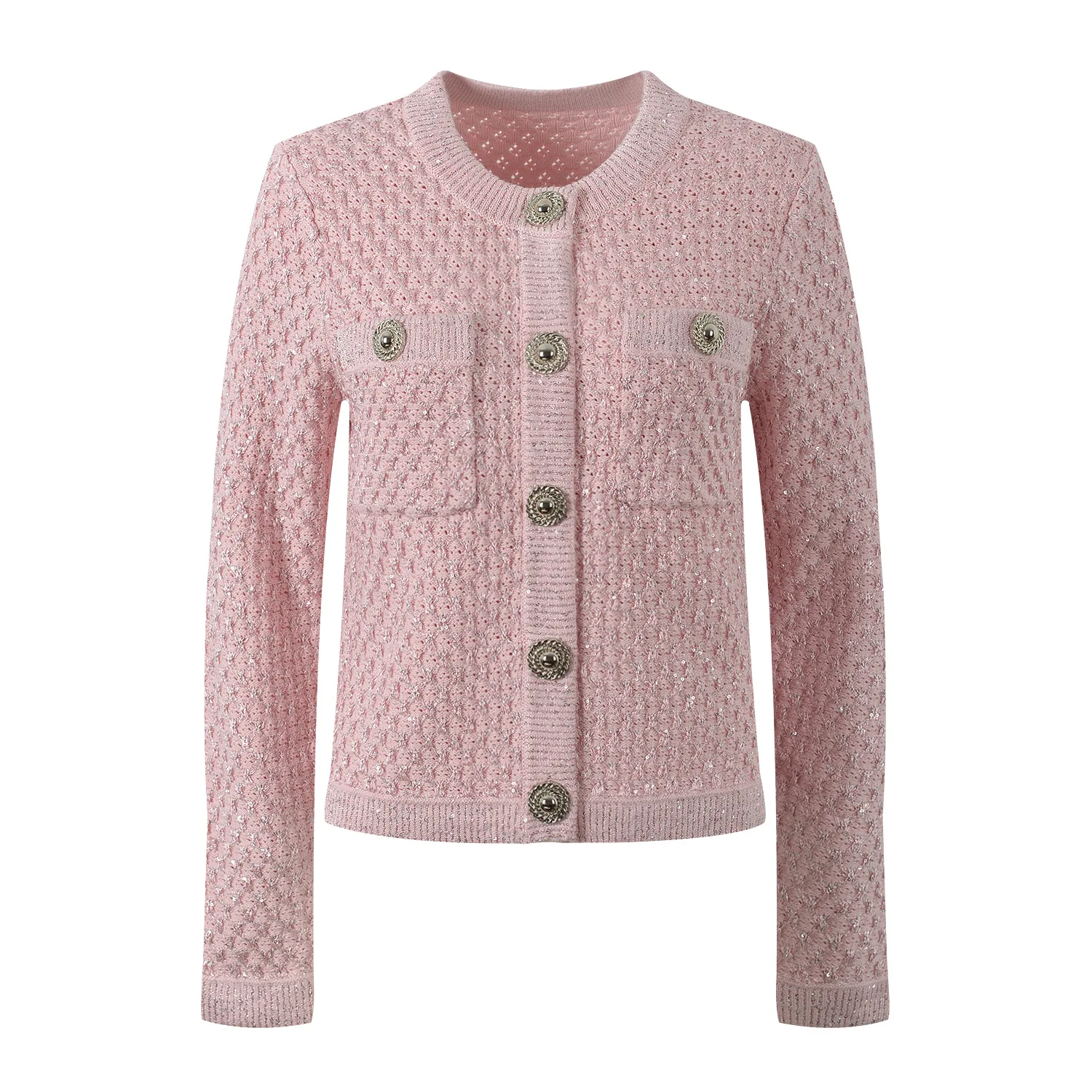 

Модный вязаный круглый открытый кардиган на одной пуговице, мягкое нижнее пальто для женщин, осенний сезон