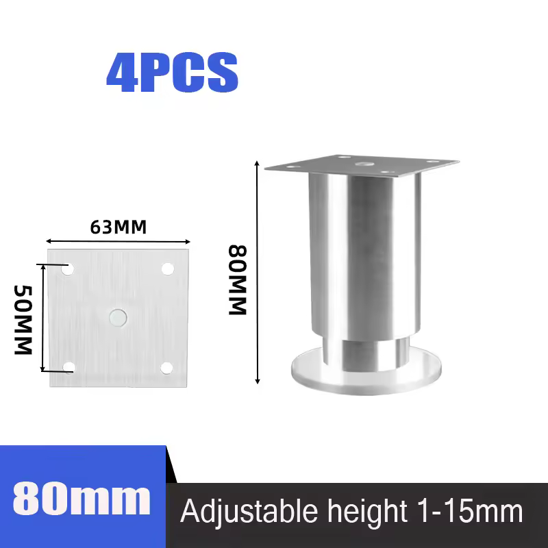 4PCS Height Adjustable Stainless Steel Furniture Feet Legs Kitchen Cabinet Sofa Legs Round Stand furniture leg - Image 14