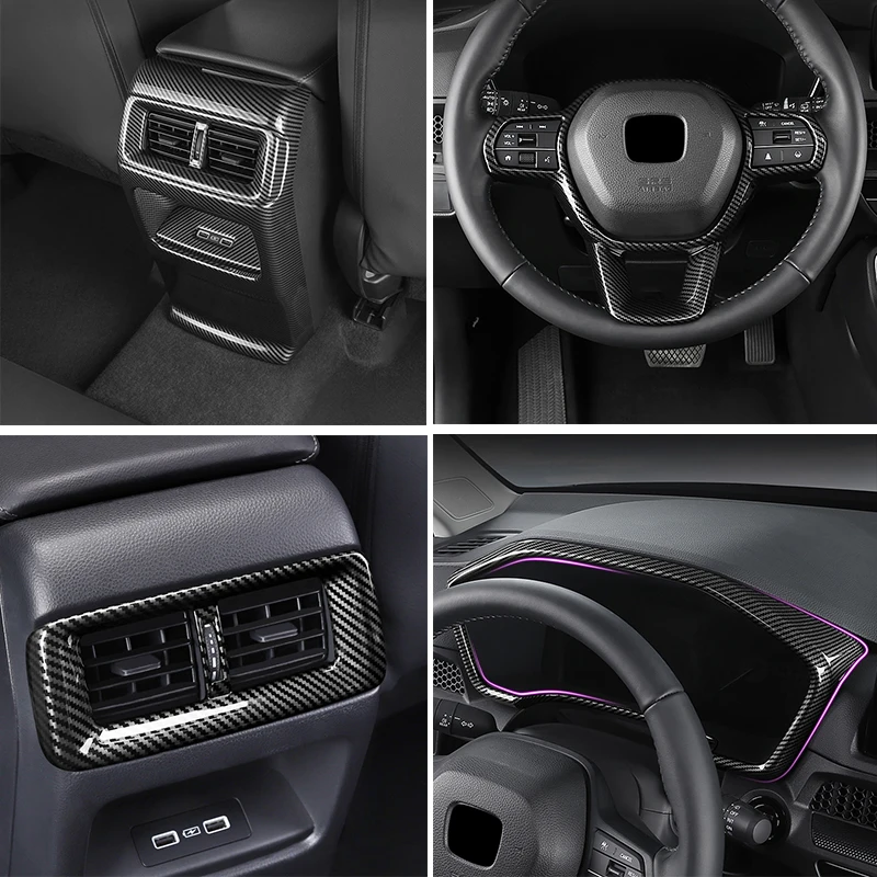 For Honda CR-V CRV 6th Gen 2023 2024 2025 Hybrid Carbon Fiber Car Interior Trim Cover Decorative Accessories Left-Hand Drive