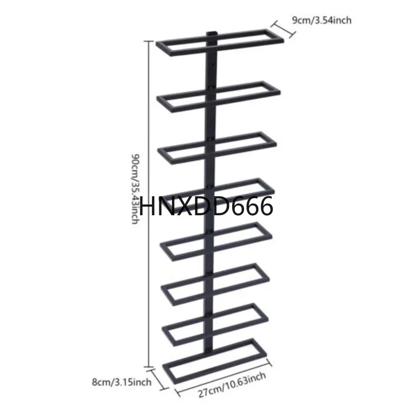 

8-Layer Metal Wine Bottle Storage Rack - Wall-Mounted Champagne Display Stand for Bar Accessories